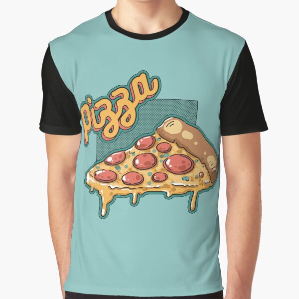 The pepperoni pizza slice (green backround) Graphic T-Shirt