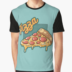 The pepperoni pizza slice (green backround) Graphic T-Shirt