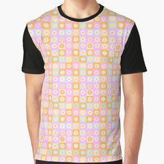 Retro colourful flower pattern Graphic T-Shirt