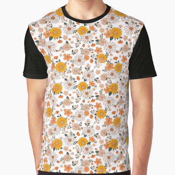 Retro Abstract Floral Pattern Graphic T-Shirt