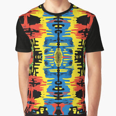 African Tie Dye Pattern Solar Sun Harvest Graphic T Shirt