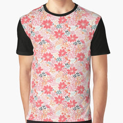 preppy red and orange floral pattern Graphic T-Shirt