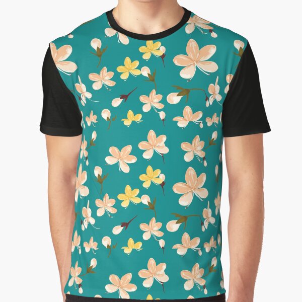 Tropical Floral Design Graphic T-Shirt