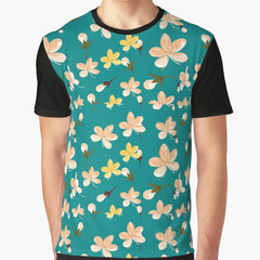 Tropical Floral Design Graphic T-Shirt