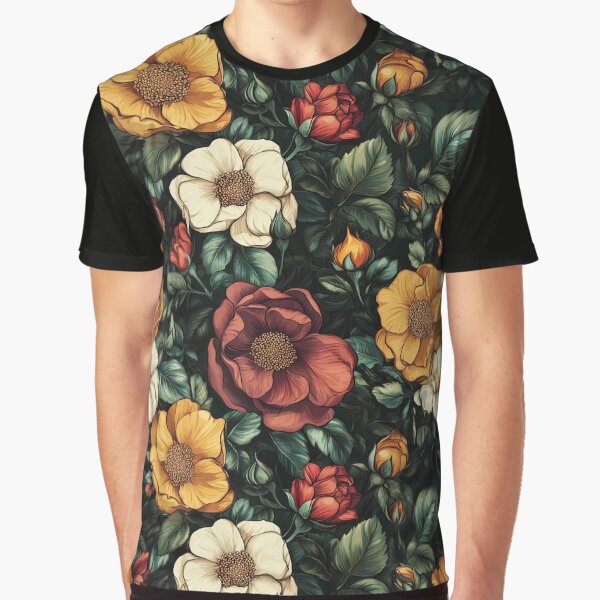 Unique Retro Fresh Rose Art For Her Graphic T-Shirt