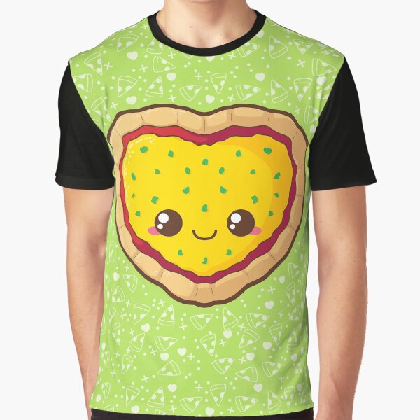 Heart Pizza [Green] Graphic T-Shirt