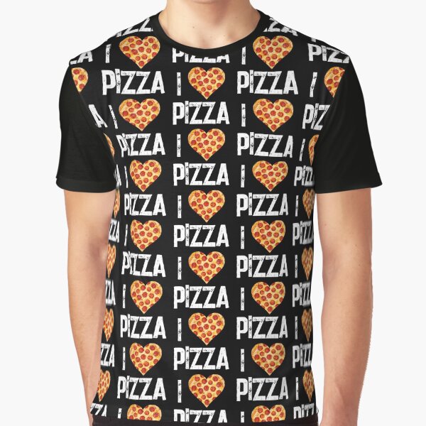 I Love Pizza Pepperoni Pizza Heart Graphic T-Shirt