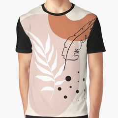 Abstract Minimal Leaves Graphic T Shirt