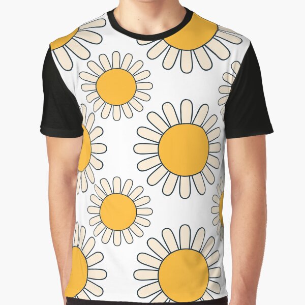Sunny Retro Flowers Graphic T-Shirt