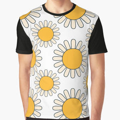 Sunny Retro Flowers Graphic T-Shirt