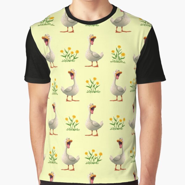 Duck Funny Pattern Yellow Graphic T Shirt