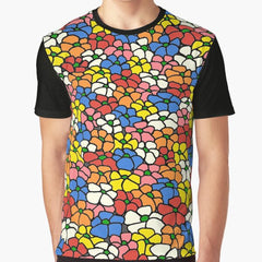 Retro Flower Field Graphic T-Shirt