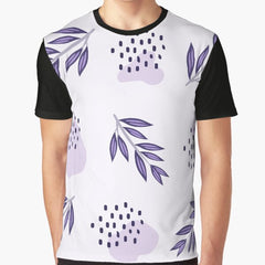 Warm Retro Flower Pattern On Purple Graphic T-Shirt
