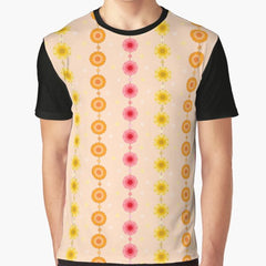 peachy retro flower garlands Graphic T-Shirt