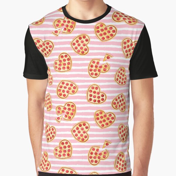 Heart Shaped Pizza (pink) Graphic T-Shirt