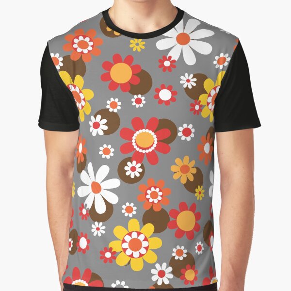 Groovy Retro Floral 70s Flower Power Graphic T-Shirt
