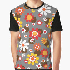 Groovy Retro Floral 70s Flower Power Graphic T-Shirt