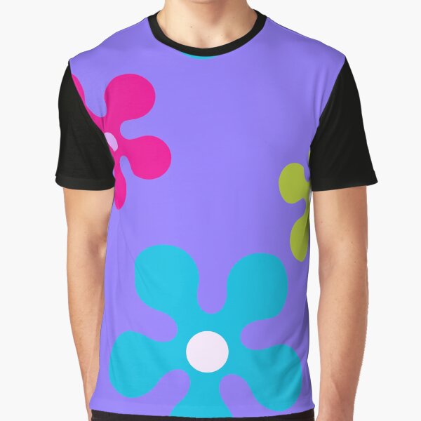 60S Retro Sixties Vintage Hippie Groovy Flowers Lavender Purple Graphic T Shirt