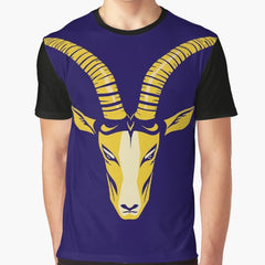 Amalthaea The Golden Goat Dark Blue Graphic T Shirt
