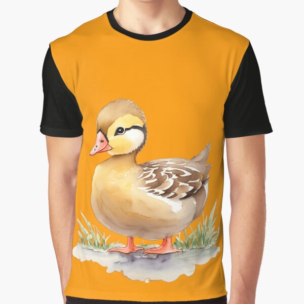 Watercolor Style Animal Sticker Animals Series Cute Duck Pleasant Duck Animal Wearing Clothes Graphic T Shirt