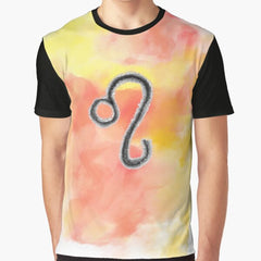 Leo zodiac, watercolor, astrology, graffiti style, fire, red Graphic T-Shirt