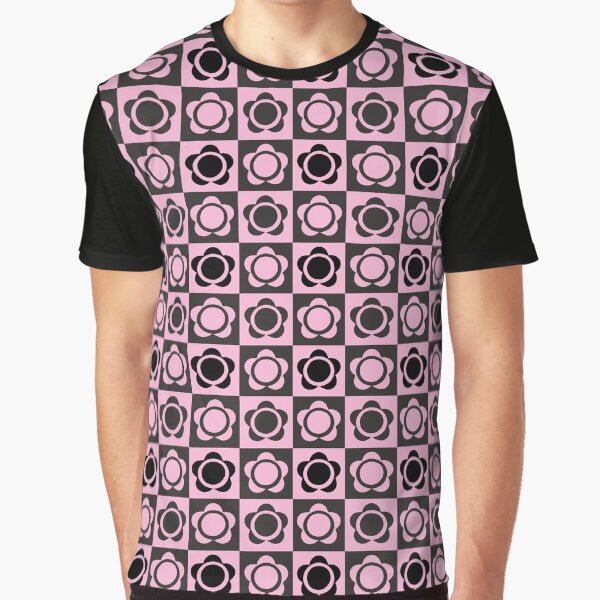 RETRO FLOWER - PINK AND BLACK Graphic T-Shirt