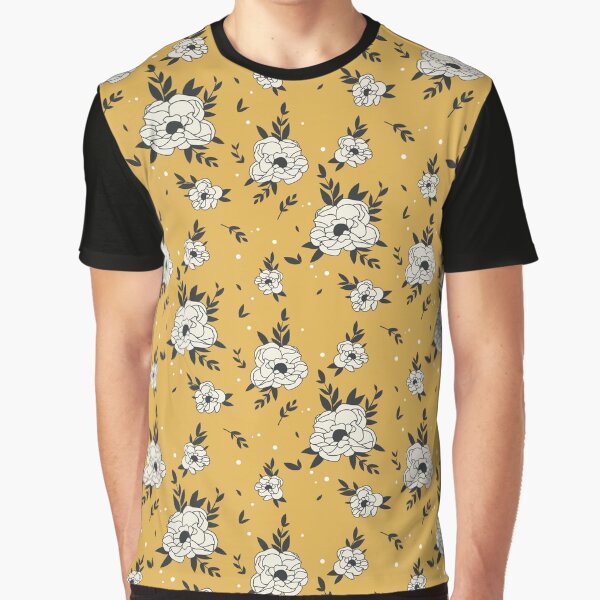 Anemones On Yellow Graphic T Shirt