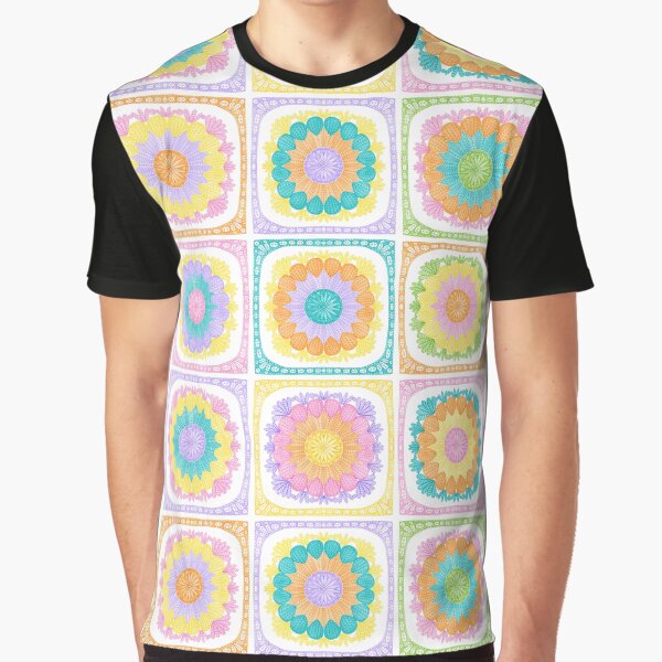 Retro Crochet Squares Graphic T-Shirt