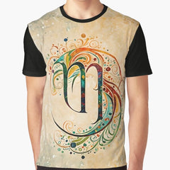 Colorful Virgo Zodiac Symbol Art Birthday Gift Graphic T-Shirt