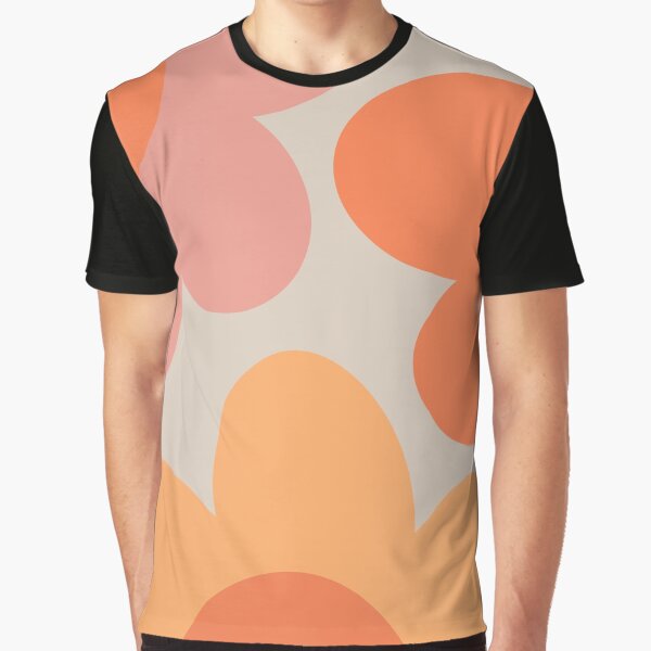 Pink and orange retro flowers Graphic T-Shirt