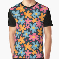 Retro Groovy Flowers Graphic T-Shirt