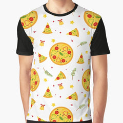 Valentines Day Youve Stolen A Pizza My Heart Pattern Graphic T-Shirt