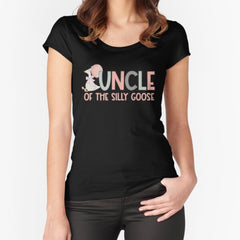 Duck 1St Birthday Uncle Of The Silly Goose Fitted Scoop T Shirt