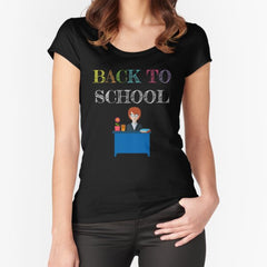 Back To School Woman Teacher Fitted Scoop T Shirt