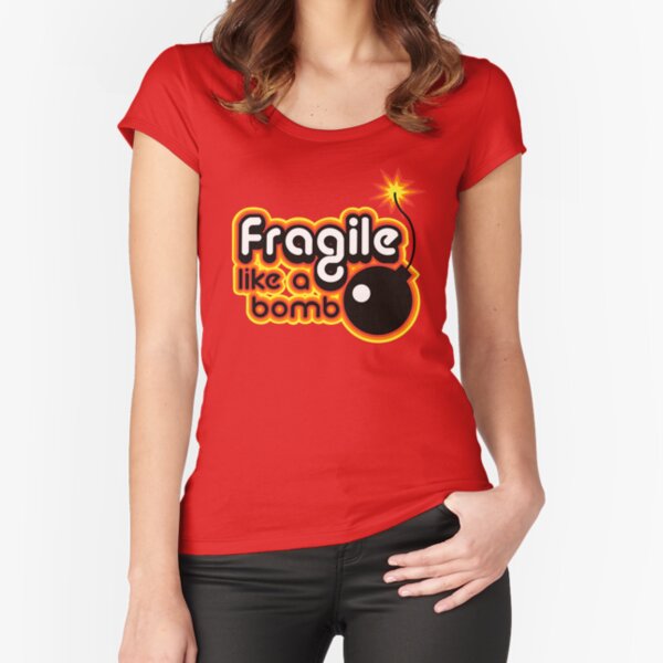fragile like a bomb, peg the pathriarchy Fitted Scoop T-Shirt