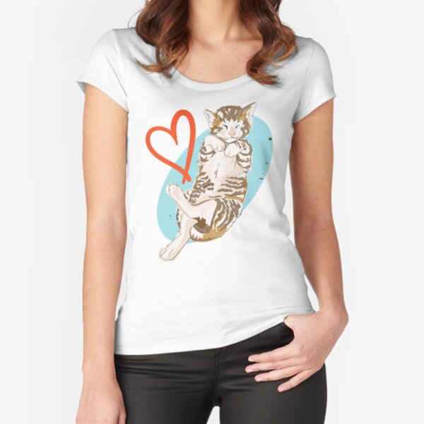 Pretty kitten baby sleeping Fitted Scoop T-Shirt