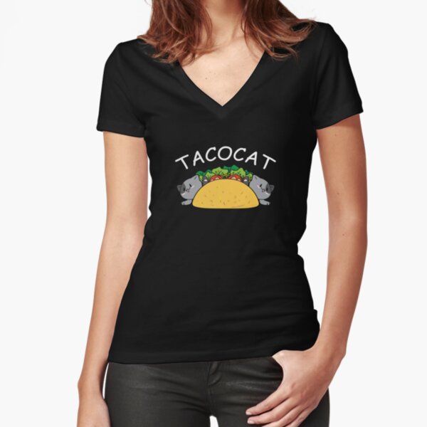 Funny Cat lover Adorable Tacocat Fitted V-Neck T-Shirt