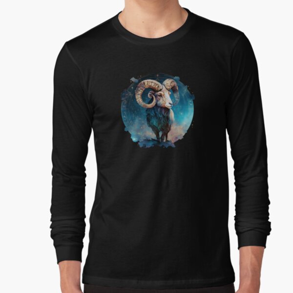 Aries Unique Zodiac-Inspired Celestial Warrior Long Sleeve T-Shirt