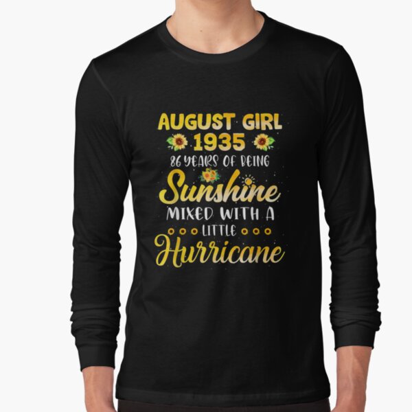 August Awesome Since 1935 86Th Birthday Flower Girl Long Sleeve T Shirt