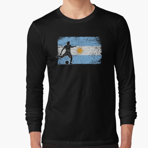 Argentina Flag Soccer Player Long Sleeve T-Shirt