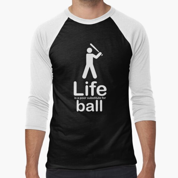 Ball v Life - White Graphic Baseball ¾ Sleeve T-Shirt