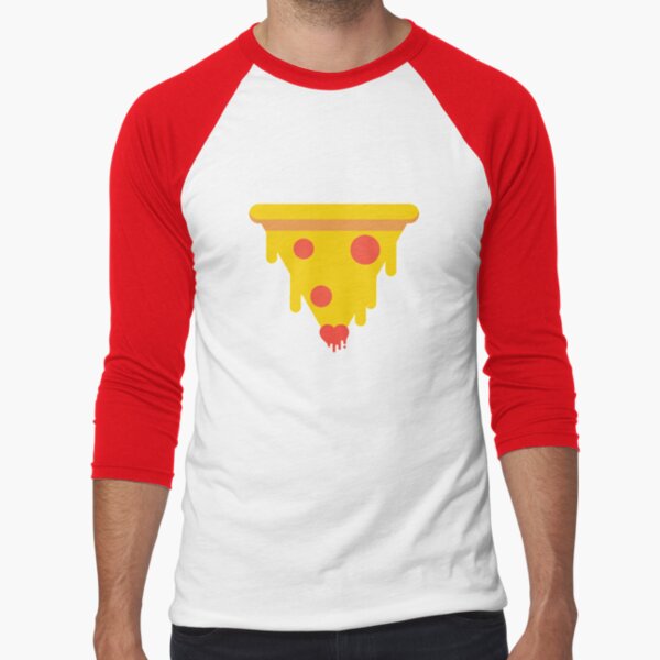 Cheesy Pizza Drip Pepperoni Heart Love Slice Baseball ¾ Sleeve T-Shirt
