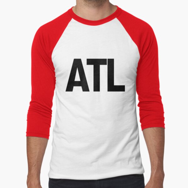 Atl Atlanta Black Ink Baseball Sleeve T Shirt