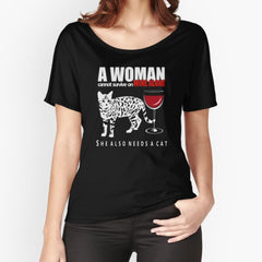 Bengal Cat and Wine | NickerStickers® on Redbubble Relaxed Fit T-Shirt