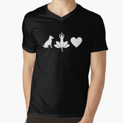 All I Care About Is Love And Yoga And A Dog Classic T Shirt Funny Quote Everything I Need Is Love And Yoga And Dog Cute T Shirt V Neck T Shirt