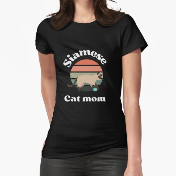 Siamese cat mom Fitted T-Shirt