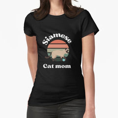 Siamese cat mom Fitted T-Shirt