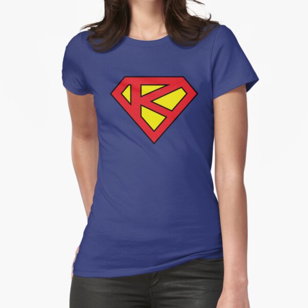 "K" Superhero Emblem Fitted T-Shirt