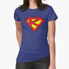 "K" Superhero Emblem Fitted T-Shirt