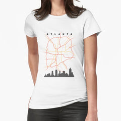 Atlanta Map Fitted T-Shirt